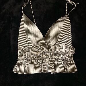 Black and white striped tank top